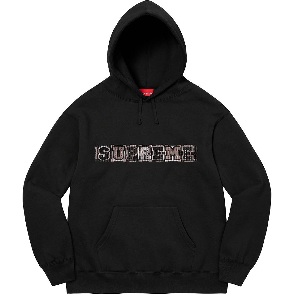 Supreme Beaded Hooded Sweatshirts Black | SG316KI