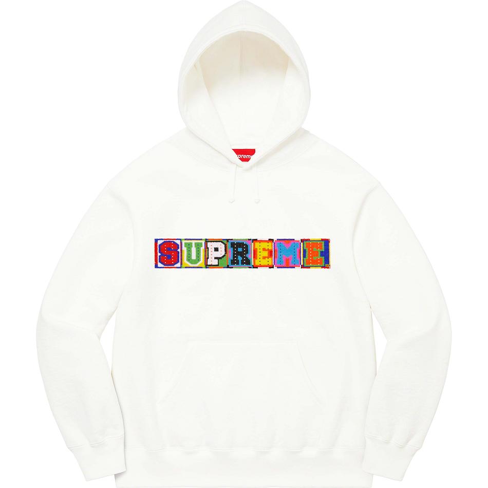 Supreme Beaded Hooded Sweatshirts White | SG319XF