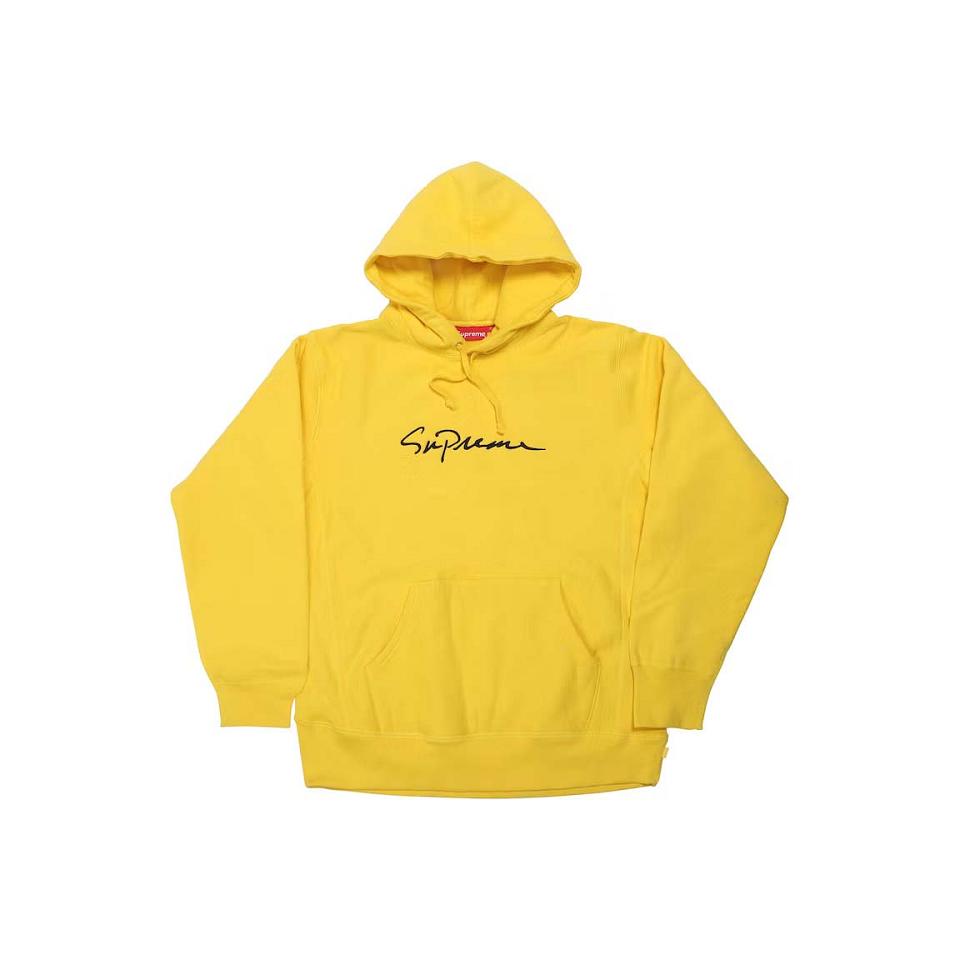 Supreme Classic Script Hooded Sweatshirts Yellow | SG322BC