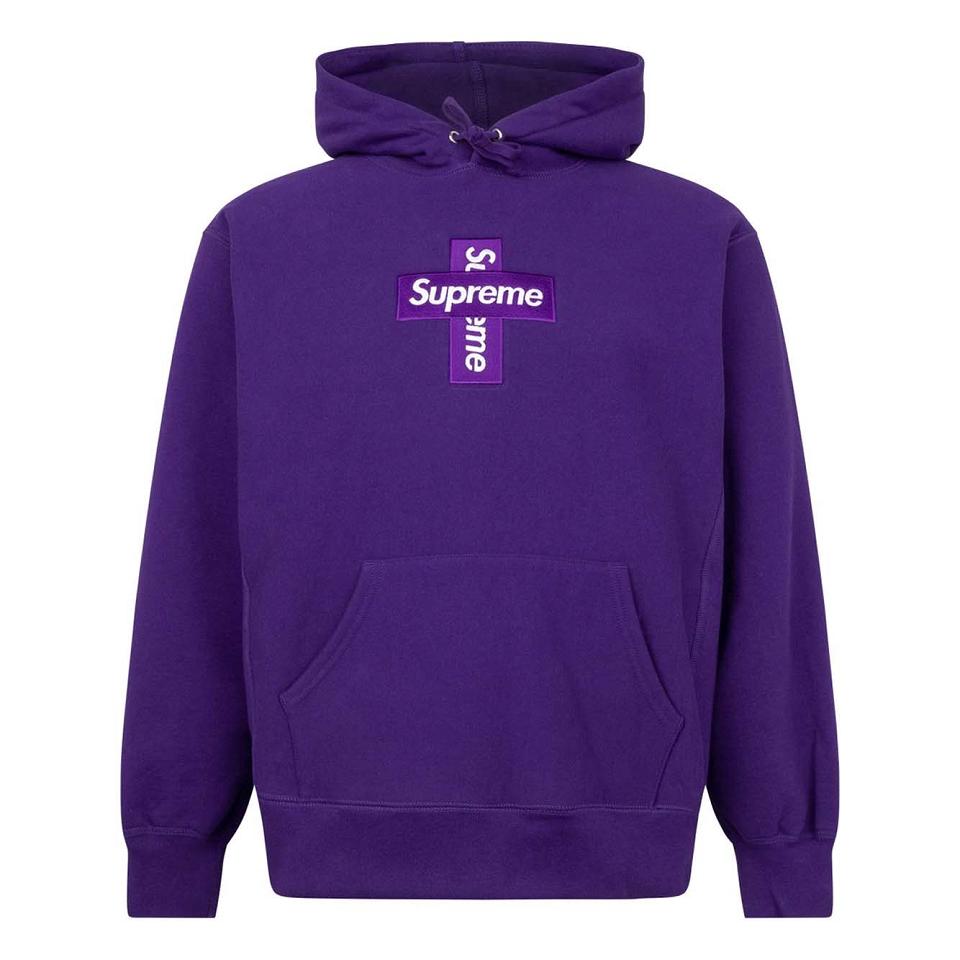 Supreme Cross Box Logo Hoodie Purple | SG106HK