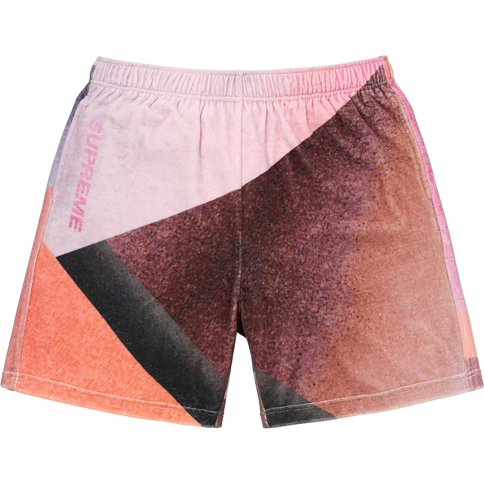 Supreme Geo Velour Shorts Pink | SG227UT