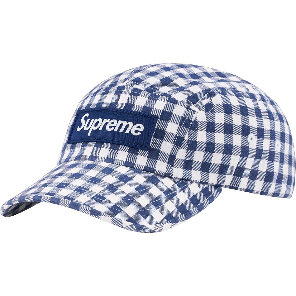 Supreme Gingham Camp Cap Hats Blue | SG476CE