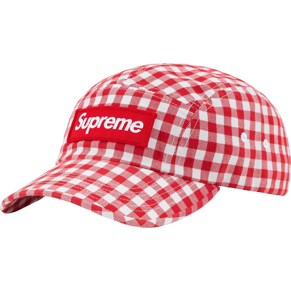 Supreme Gingham Camp Cap Hats Red | SG477VD