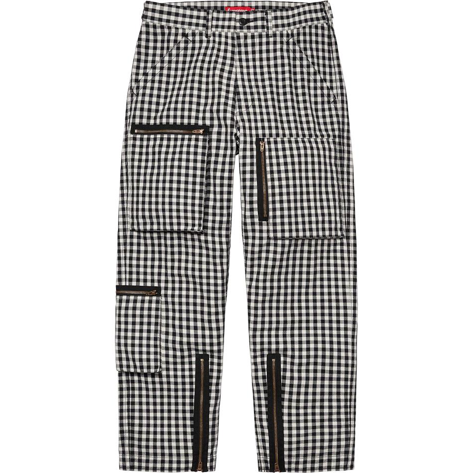 Supreme Gingham Flight Pant Pants Black | SG199TV