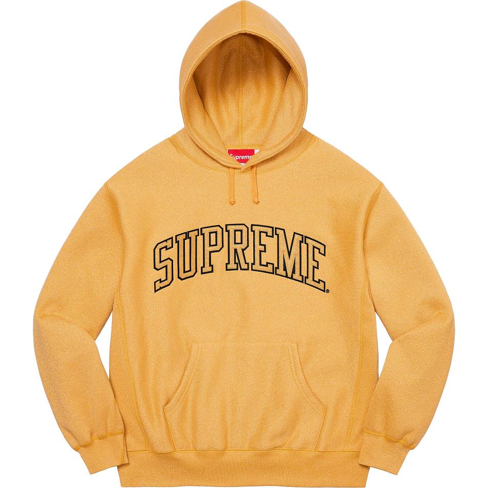 Supreme Glitter Arc Hooded Sweatshirts Gold | SG294CE