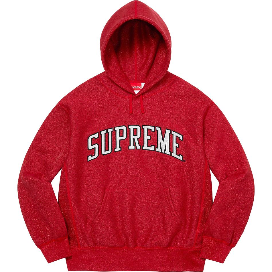 Supreme Glitter Arc Hooded Sweatshirts Red | SG295VD