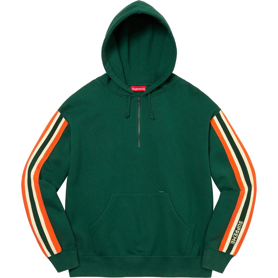 Supreme Half Zip Hooded Sweatshirts Green | SG300WY