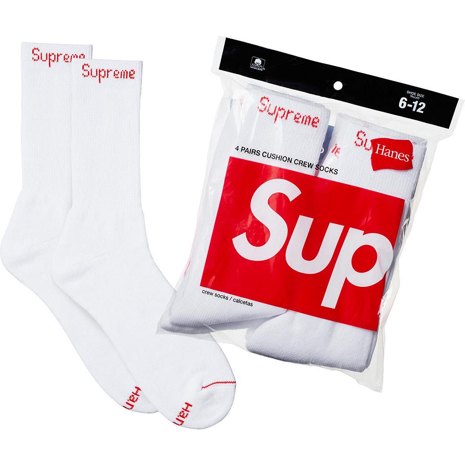 Supreme Hanes® Crew Socks (4 Pack) Socks White | SG487UT