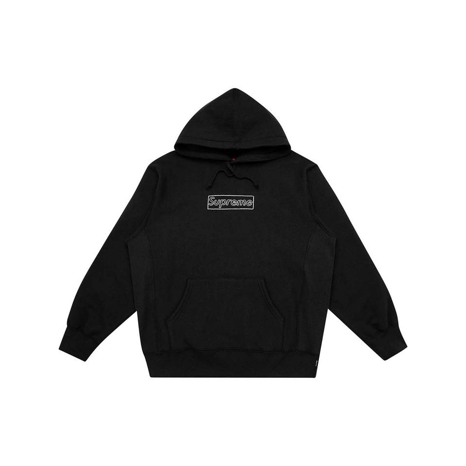 Supreme Kaws Chalk Logo Hoodie Black | SG113VD