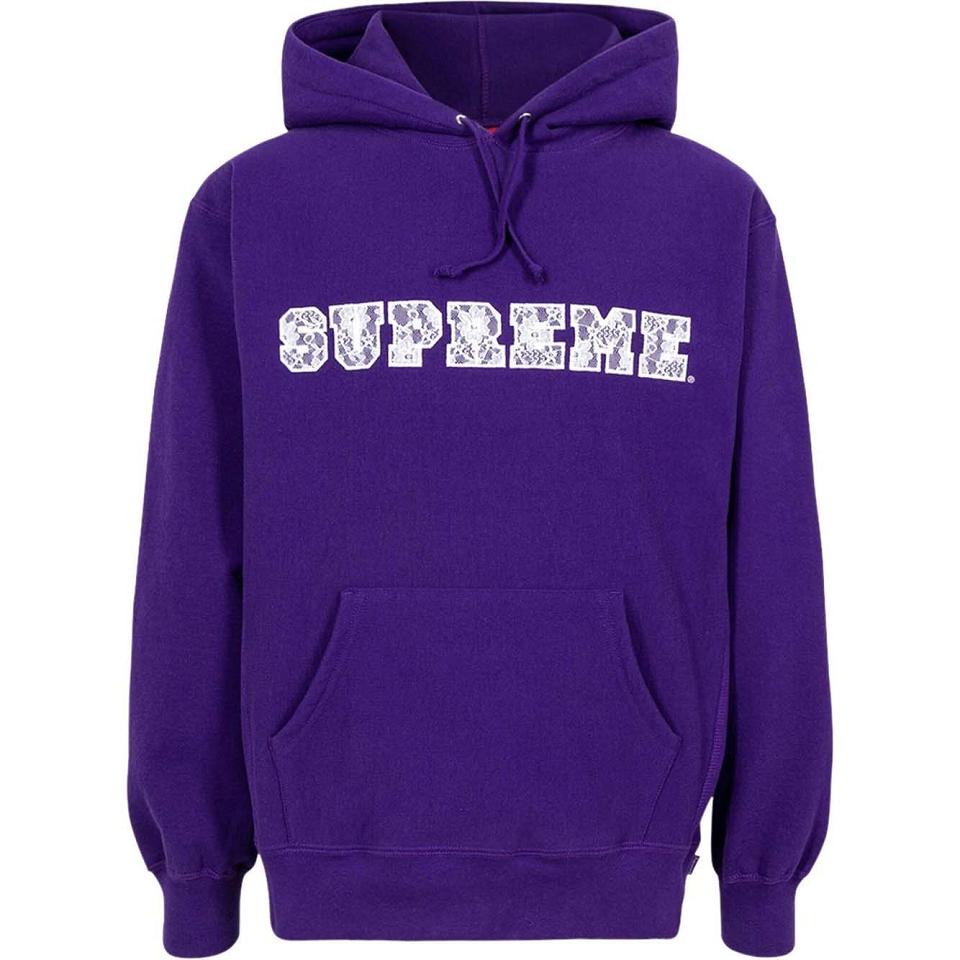 Supreme Lace Detail Logo Hoodie Purple | SG115NB