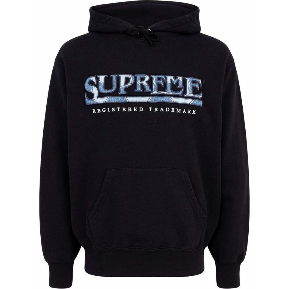 Supreme Logo Embroide Hoodie Black | SG118WY