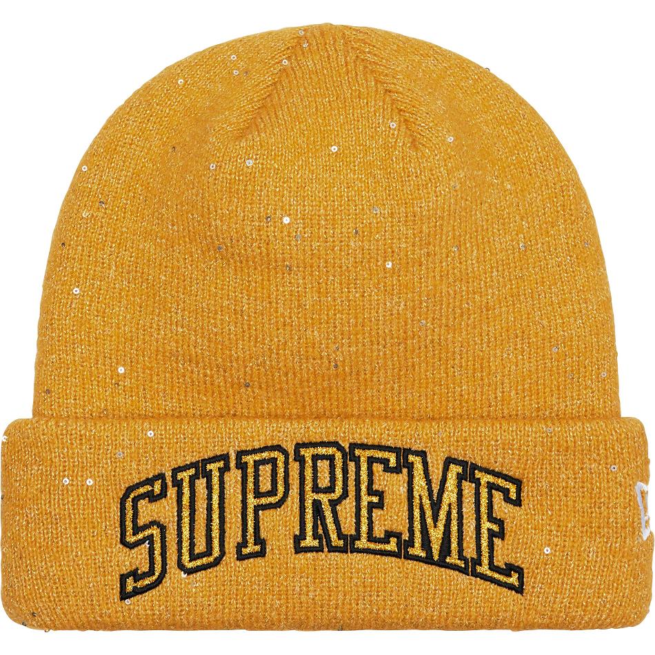 Supreme New Era® Metallic Arc Beanie Hats Gold | SG444HK