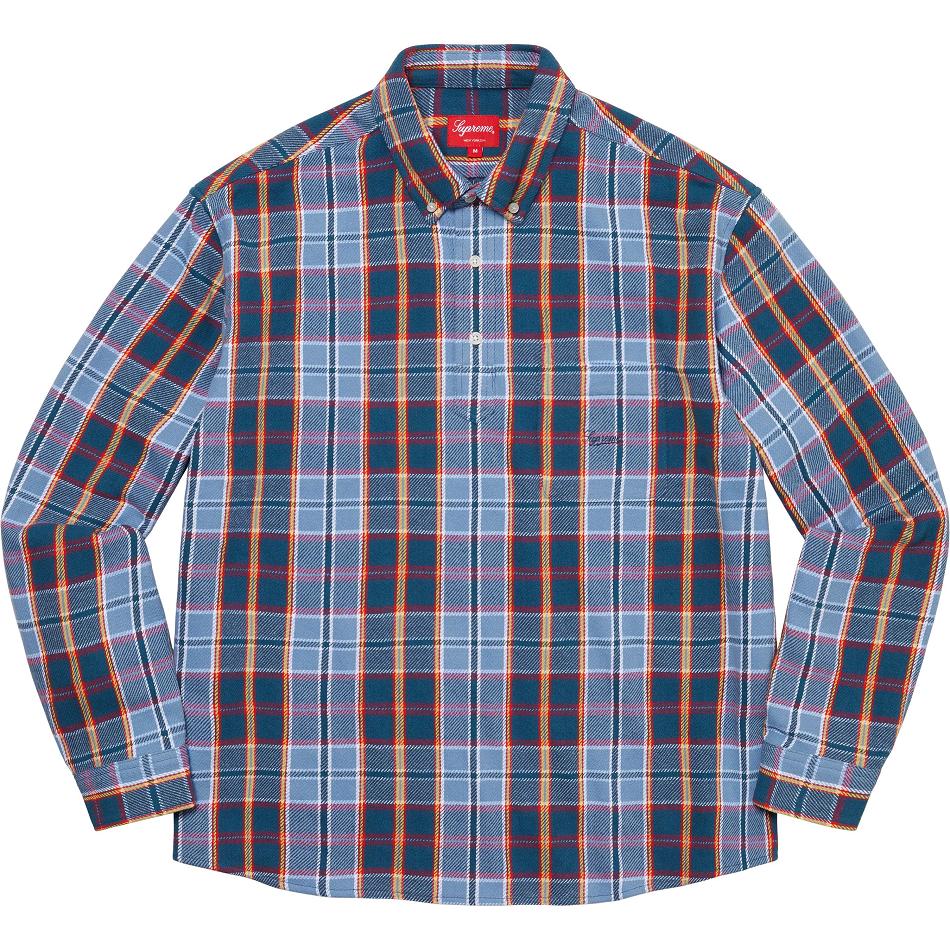 Supreme Pullover Plaid Flannel Shirts Blue | SG211JJ