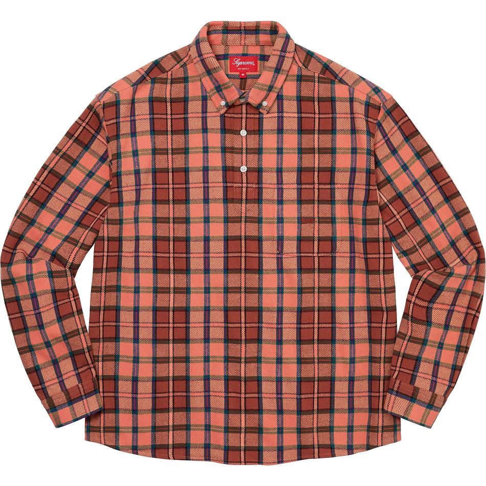 Supreme Pullover Plaid Flannel Shirts Pink | SG213LH