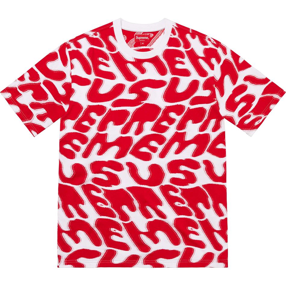 Supreme Stacked Intarsia S/S Top Sweaters White / Red | SG280IS