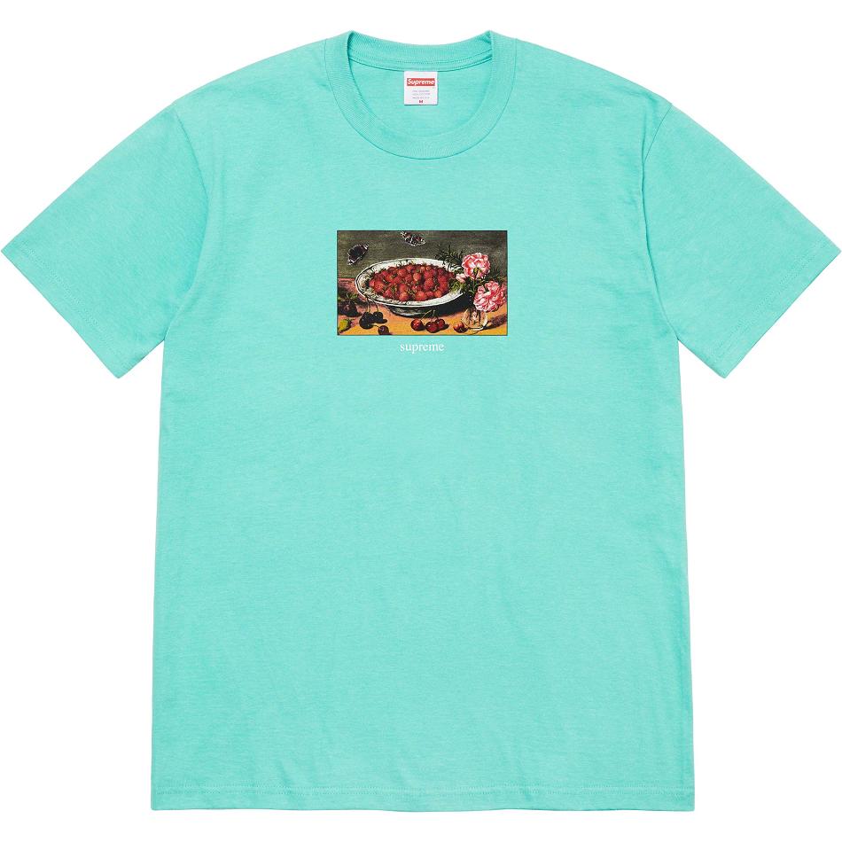 Supreme Strawberries Tee T Shirts Aqua | SG344ZG