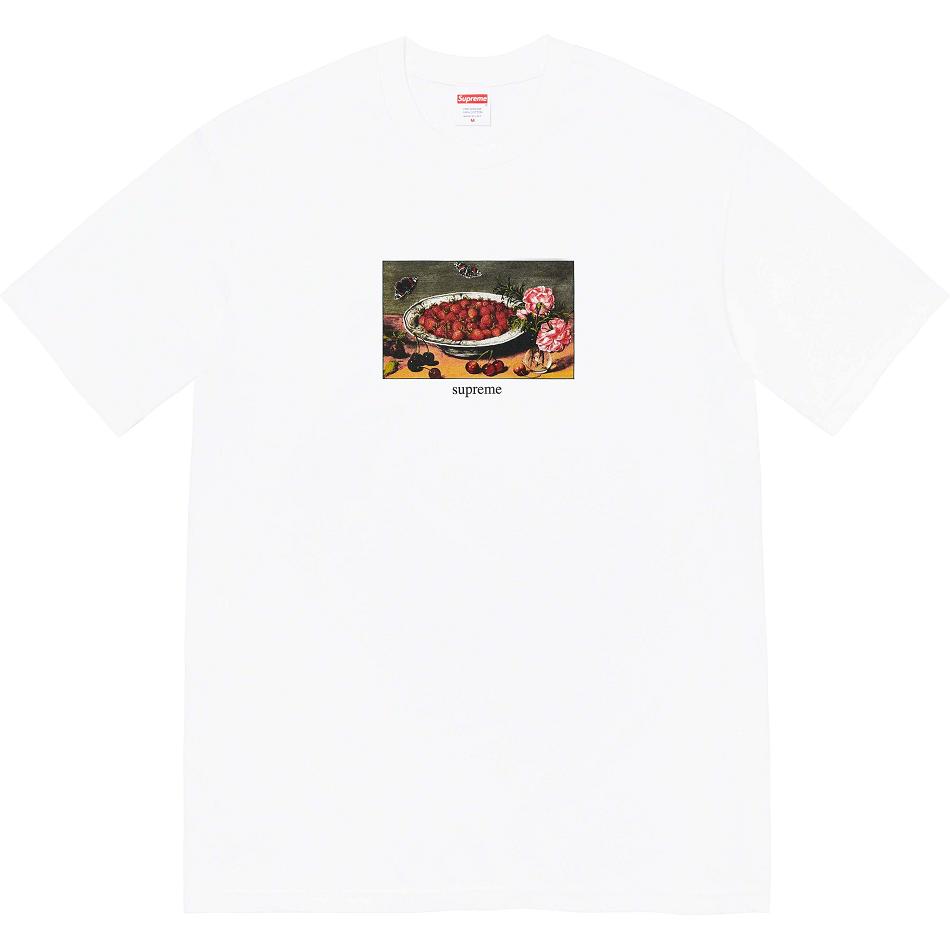 Supreme Strawberries Tee T Shirts White | SG341JJ