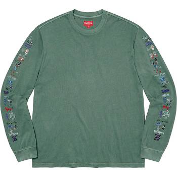 Supreme AOI Icons L/S Top Sweaters Green | SG278YU