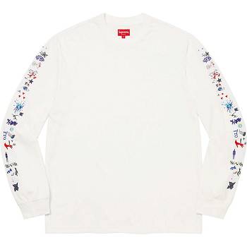 Supreme AOI Icons L/S Top Sweaters White | SG276RW