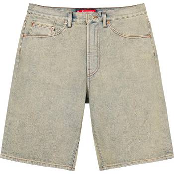 Supreme Baggy Denim Shorts Khaki | SG234FM