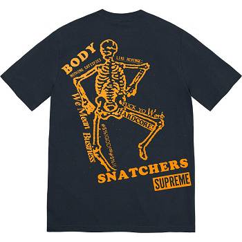 Supreme Body Snatchers Tee T Shirts Navy | SG347VD