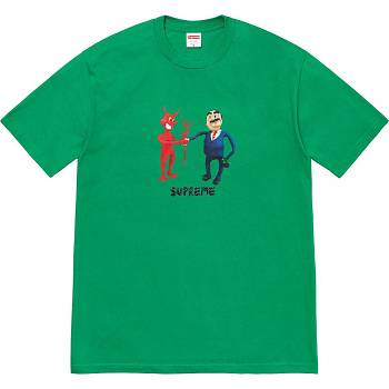 Supreme Business Tee T Shirts Green | SG377QZ