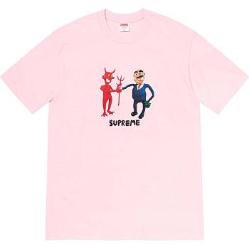 Supreme Business Tee T Shirts Pink | SG375NB