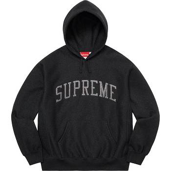 Supreme Glitter Arc Hooded Sweatshirts Black | SG293XF