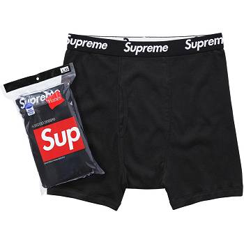 Supreme Hanes® Boxer Briefs (4 Pack) Underwear Black | SG489OR