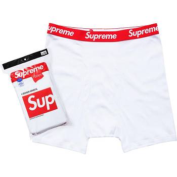 Supreme Hanes® Boxer Briefs (4 Pack) Underwear White | SG490PQ