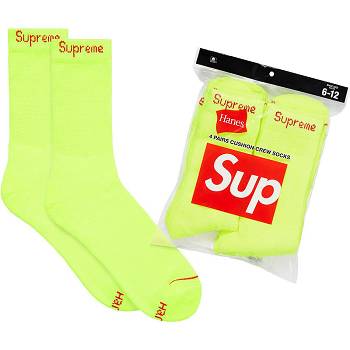 Supreme Hanes® Crew Socks (4 Pack) Socks Green | SG488IS