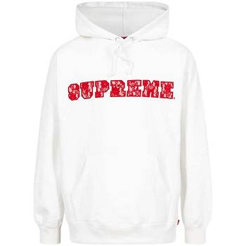 Supreme Lace Detail Logo Hoodie White | SG116MA