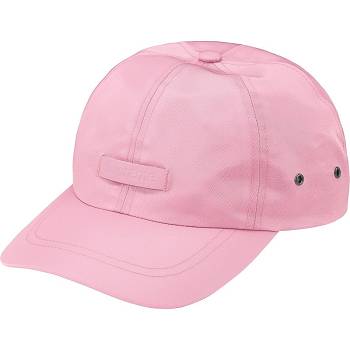 Supreme Leather Patch 6-Panel Hats Pink | SG468FM