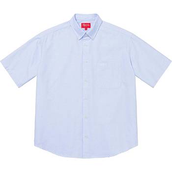 Supreme Loose Fit S/S Oxford Shirts White / Blue | SG210HK