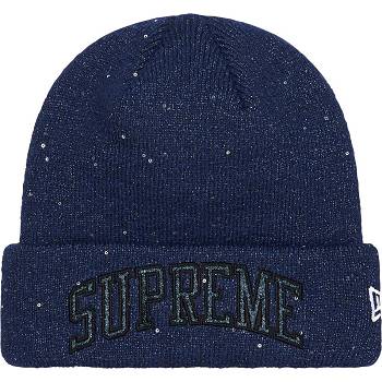 Supreme New Era® Metallic Arc Beanie Hats Navy | SG446KI