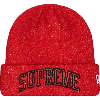 Supreme New Era® Metallic Arc Beanie Hats Red | SG447LH