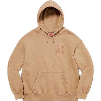 Supreme Overdyed S Logo Hooded Sweatshirts Brown | SG314HK