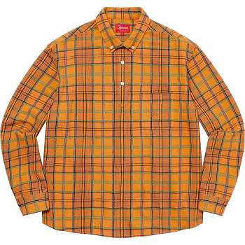 Supreme Pullover Plaid Flannel Shirts Gold | SG214ZG