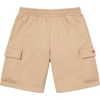 Supreme Small Box Baggy Cargo Sweat Shorts Brown | SG225TV