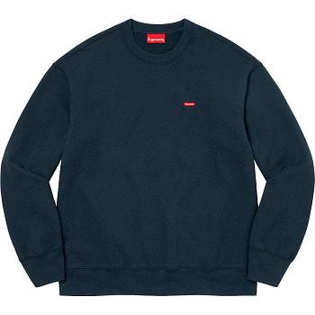 Supreme Small Box Crewneck Sweatshirts Navy | SG307OR