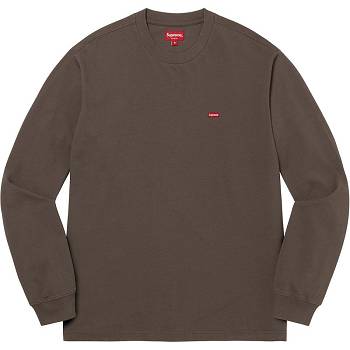 Supreme Small Box L/S Tee Sweaters Brown | SG250RW