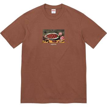 Supreme Strawberries Tee T Shirts Brown | SG340HK