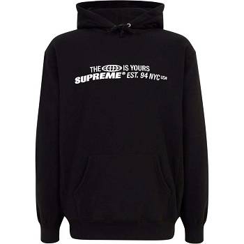 Supreme The World Is Yours Printed Hoodie Black | SG128SO