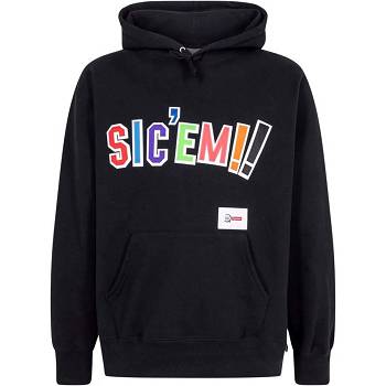 Supreme X WTAPS Sic’em! Hoodie Black | SG137XF