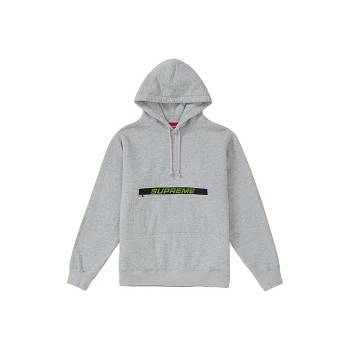 Supreme Zip Pouch Hooded Sweatshirts Grey | SG338FM