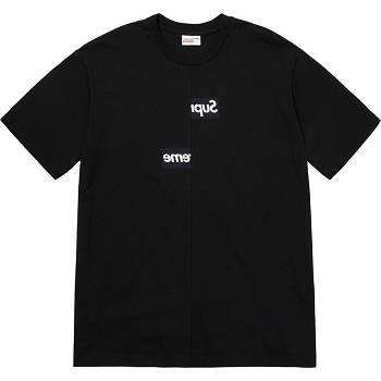 Supreme x CDG Split Box Logo T Shirts Black | SG397XF